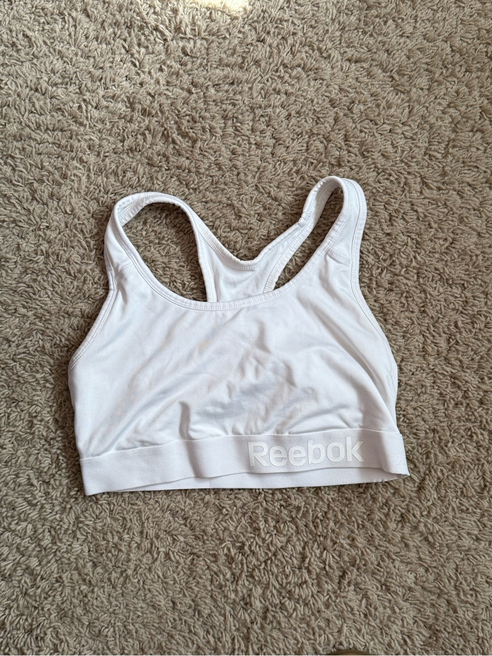 Reebok White Racerback Sports Bra